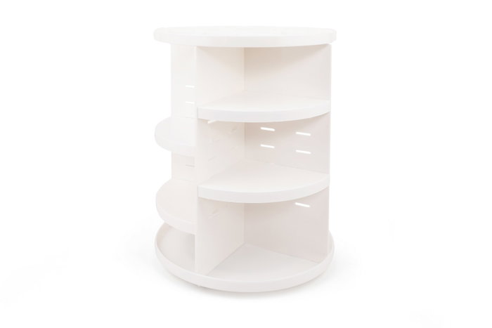 Hermia Organizador de Maquillaje 980302 Blanco 23 x 23 x 30.5 cm. Plástico Libre de BPA. Apto Lavavajillas.